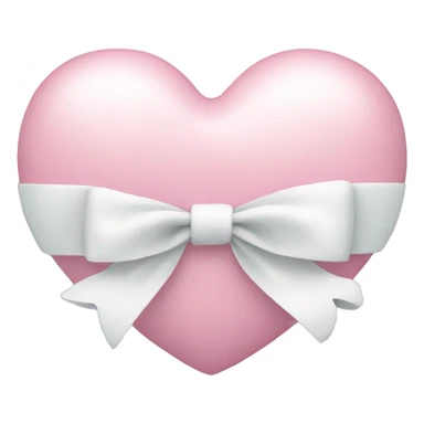 Pastel pink heart with white bow sticker