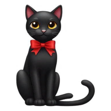 Black cat with red bow sticker