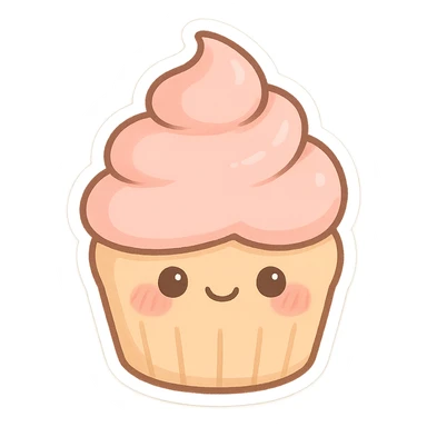 Chibi Cupcake Blush sticker