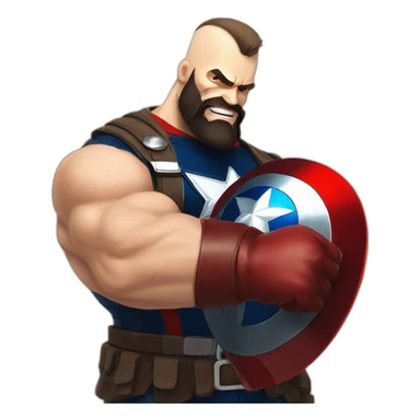 Captain america and zangief shaking hands sticker