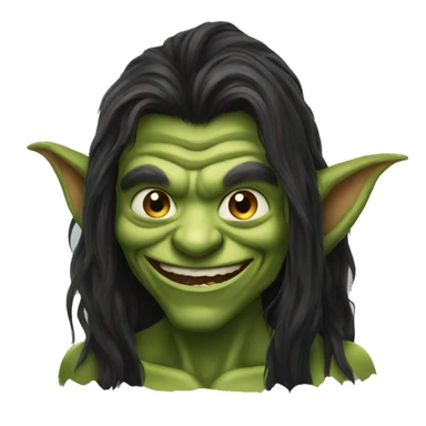 goblin dark long hair smiling sticker