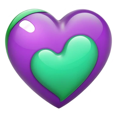 Heart green and purple sticker