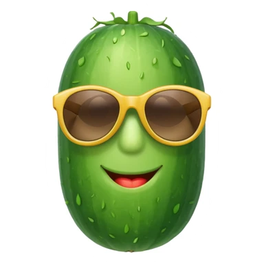 cucumber with sunglasses on sticker
