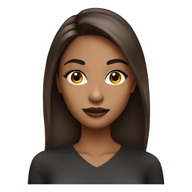 Create a brunette girl doing makeup  sticker