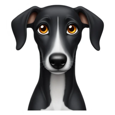 black baby greyhound with orange eyes sticker