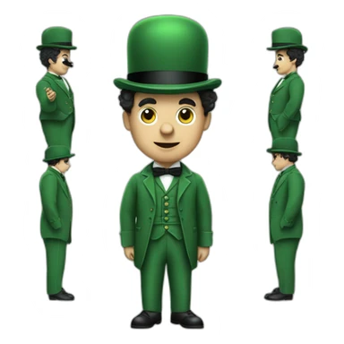 Charlie chaplin in a green général costume sticker