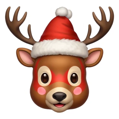 deer with christmas hat sticker
