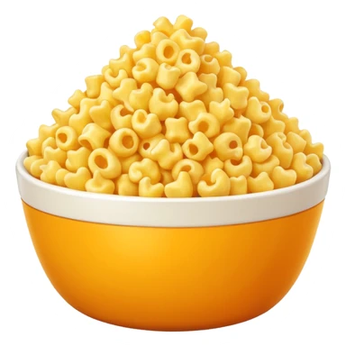 Popcorn and Mac and cheese on a tall bowl sticker