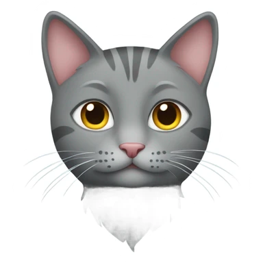 Grey cat with heart sticker
