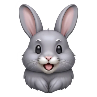 Cinematic Cute Yawning Grey Rabbit Portrait Emoji, Head tilted slightly with a dramatic, wide-open yawn, showcasing a smooth grey fur with a refined finish, floppy ears slightly drooping, round grey eyes barely open in drowsy contentment, Simplified yet irresistibly adorable features, highly detailed, glowing with a soft, cozy glow, high shine, relaxed yet expressive, stylized with a touch of whimsy, bright and endearing, soft glowing outline, capturing the essence of a sleepy yet affectionate bunny, so drowsy it feels like it could stretch out of the screen and curl up for a nap! sticker