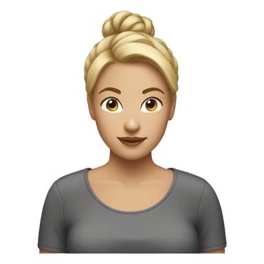 A blonde girl with short hair with a bun  sticker