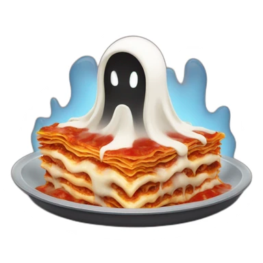 a spectre rising from a lasagna sticker