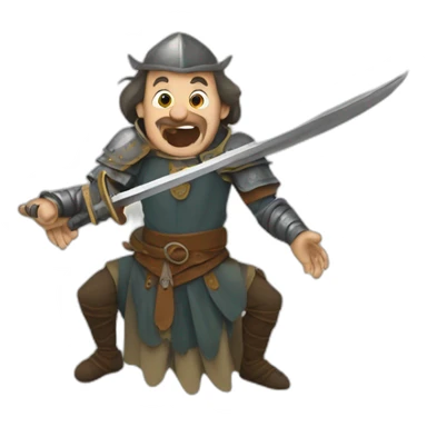 medieval sword-swallower sticker