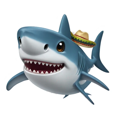 a shark wearing a sombrero sticker