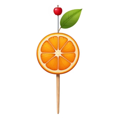 orange slice and cherry on a skewer sticker