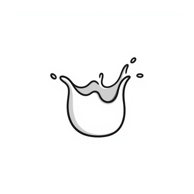 a milk splash, hand drawn doodle style sticker