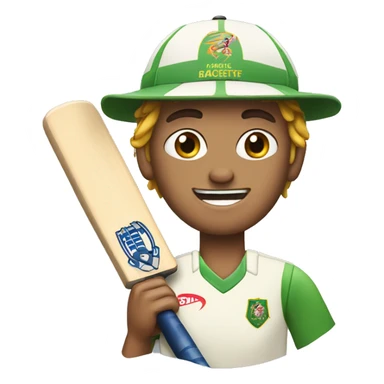 cricketer with cricket bat sticker