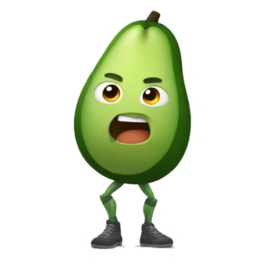 avocado character with muscular arms sticker