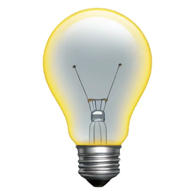 light bulb on with relfection underneath sticker