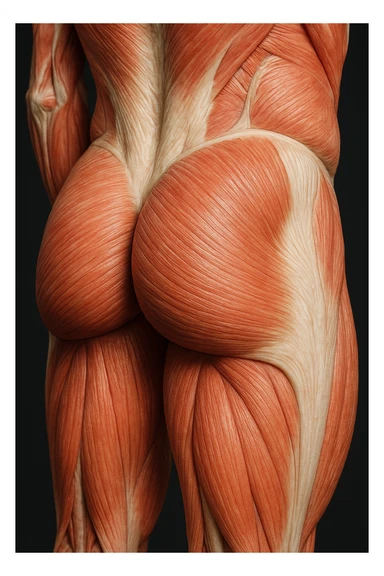 MUSCOLI ANATOMICI DI GLUTEI UMANI, IPERREALISTICI 4K sticker