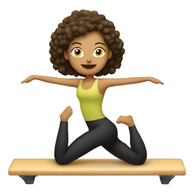 Chica castaña haciendo pilates  sticker