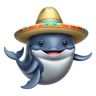 A whale wearing a sombrero  sticker