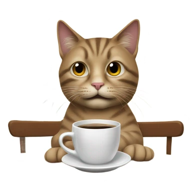 Cat having coffee sticker