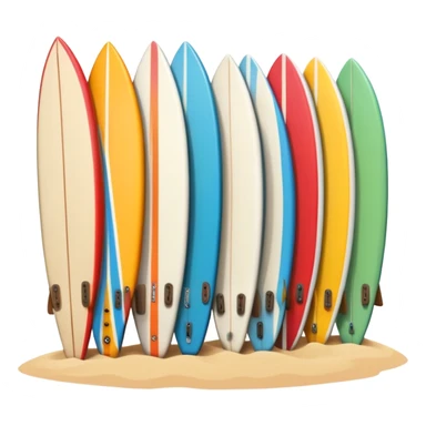 Rack of surfboards on the beach sticker