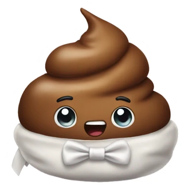 Poop emoji with bow  sticker