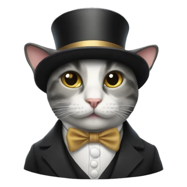 cat with tophat sticker