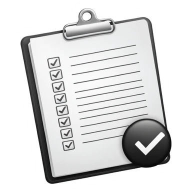 report document with a checkmark sticker