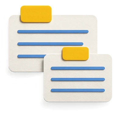 layered paper look white flashcards sticker