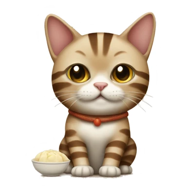Brown striped cat with dumpling sticker