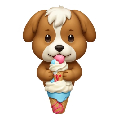 dog with ice cream  sticker