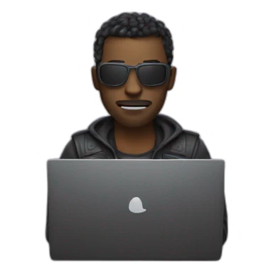 Dark developer an laptop on hellowen sticker