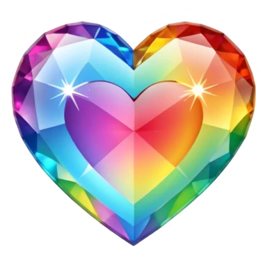 Haz un corazón arcoiris pero de vidrio no emoji sticker