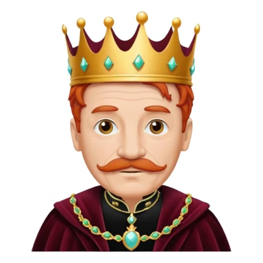 elderly red-haired princes with crown mustace. dark outfit sticker