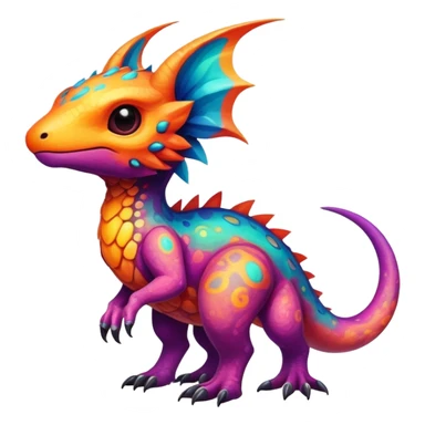 colorful vibrant Fakémon-creature with random markings sticker