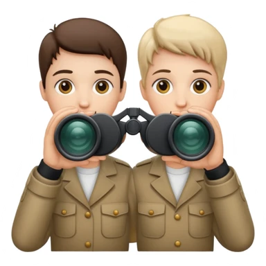  hands holding  binoculars sticker