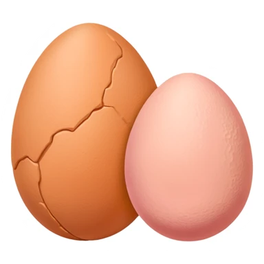 two skin tone peachy beige-pink egg shaped balls/spheres, both same size and same color, add a bumpy, loose, wrinkly skin texture with folds to both.  sticker