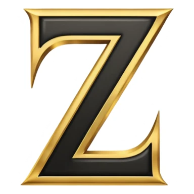 letter Z in black and gold sticker