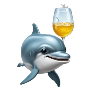 Dolphin wearing sunglasses and drinking alcohol sticker