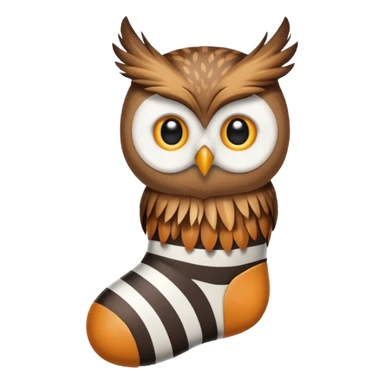 Owl stuck in a sock sticker