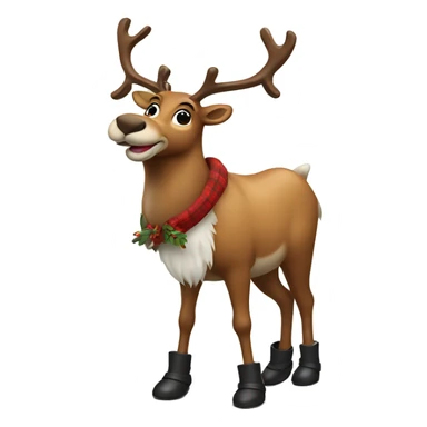 Reindeer with boots sticker
