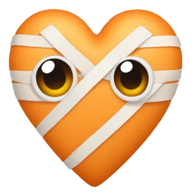 light orange heart with bandages sticker