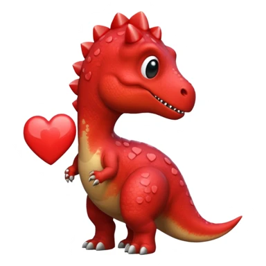 dino with a heart sticker