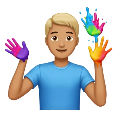 Man tossing dye sticker