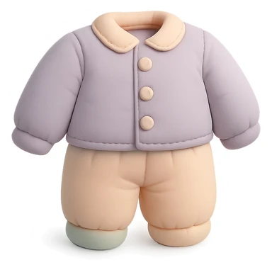 cute cushion style illustration of pajamas, soft and plush, pastel colors sticker