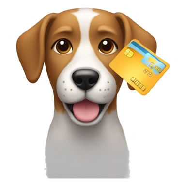 dog paying with a credit card sticker