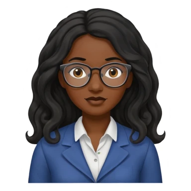 Black women teacher with black long  wavy hair chalkboard background and no eyeglasses sticker